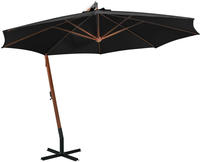 vidaXL Ampelschirm mit Mast Schwarz 3,5x2,9 m Massivholz Tanne