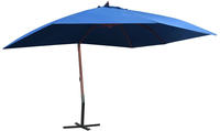 Ampelschirm Mit Holz-mast 400x300 Cm Blau - Vidaxl