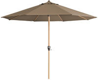 Doppler Sonnenschirm / Kurbelschirm "alu Wood Ultra 350", &Oslash; 350 Cm, Greige, Bezug