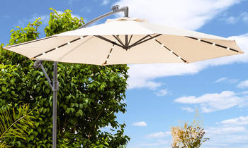 Swing & Harmonie Ampelschirm mit LED-Beleuchtung &Oslash; 350 cm creme