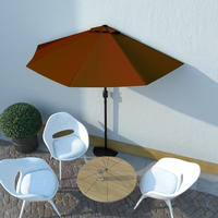 vidaXL Balkon-Sonnenschirm Alu-Mast Terrakotta 270x144x222cm Halbrund