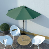 vidaXL Balkon-Sonnenschirm mit Alu-Mast Gr&uuml;n 270x144 cm Halbrund