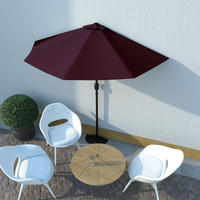 vidaXL Balkon-Sonnenschirm Alu-Mast Bordeauxrot 270x144x222cm Halbrund