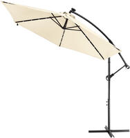 Kingsleeve Sonnenschirm 300 cm LED Beleuchtet UV Schutz 80+ Schutzh&uuml;lle Kurbel