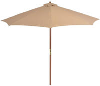 vidaXL Sonnenschirm mit Holz-Mast 300 cm Taupe