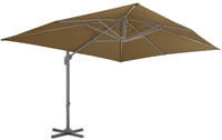 vidaXL Ampelschirm mit Aluminiummast 400 x 300 cm Taupe