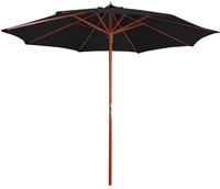 vidaXL Sonnenschirm mit Holz-Mast 300x258 cm Schwarz