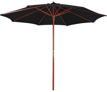 vidaXL Sonnenschirm mit Holz-Mast 300x258cm schwarz (47124)