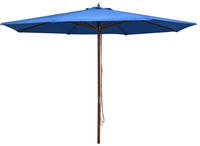 vidaXL Sonnenschirm mit Holzmast 350 cm Blau