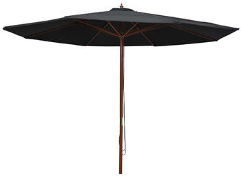 vidaXL Sonnenschirm mit Holzmast 350cm schwarz (47138)