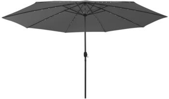 vidaXL Sonnenschirm mit LED-Leuchten und Metallmast 400cm anthrazit (312532)