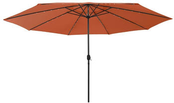 vidaXL Sonnenschirm mit LED-Leuchten und Metallmast 400cm Terrakotta (312535)
