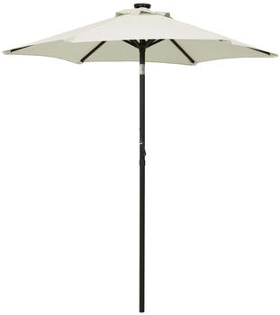 vidaXL Sonnenschirm mit LED-Leuchten sandfarben 200x211cm Aluminium (313557)