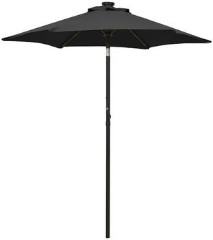 vidaXL Sonnenschirm mit LED-Leuchten schwarz 200x211cm Aluminium (313563)