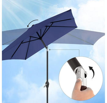 Songmics Sonnenschirm 300x200cm marineblau (GPU013L01)