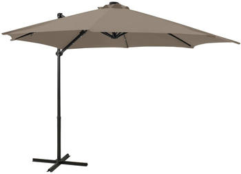 vidaXL Cantilever Umbrella with LED Lights 300 cm taupe