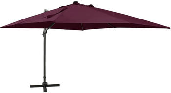 vidaXL Cantilever Umbrella with LED Lights 300 cm bordeaux