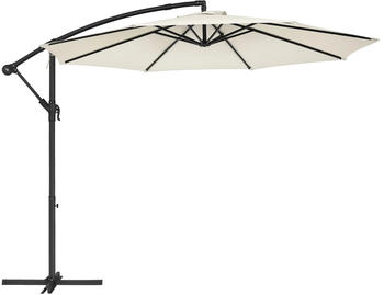 Songmics Sonnenschirm Ø 300 cm mit Ständer beige