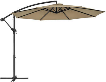 Songmics Sonnenschirm Ø 300 cm mit Ständer taupe