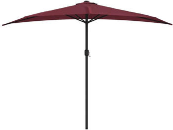 vidaXL Balkon-Sonnenschirm Alu-Mast 300x150x253cm halbrund bordeauxrot (312502)