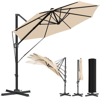 Kesser SUN Rund XL &Oslash;330cm inkl. Abdeckung + Windsicherung beige