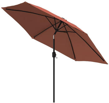 vidaXL Sonnenschirm mit LED-Leuchten Stahlmast 300cm Terrakotta-Rot