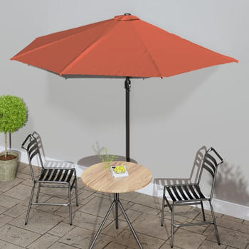 vidaXL Balkon-Sonnenschirm Alu-Mast 300x150x253cm Terrakotta