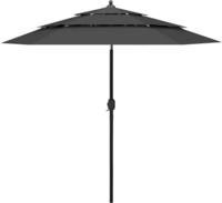 vidaXL Sonnenschirm mit Aluminium-Mast 3-lagig Anthrazit 2,5 m
