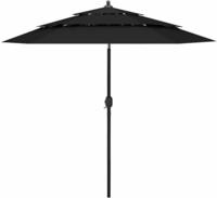 vidaXL Sonnenschirm mit Aluminium-Mast 3-lagig Schwarz 2,5 m