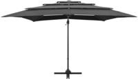 vidaXL Sonnenschirm mit Aluminium-Mast 4-lagig Anthrazit 250x250 cm