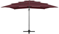 Sonnenschirm Mit Aluminium-mast 4-lagig Bordeauxrot 250x250 Cm - Vidaxl