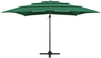 Sonnenschirm Mit Aluminium-mast 4-lagig Gr&uuml;n 250x250 Cm - Vidaxl