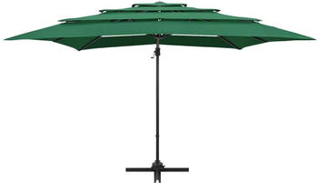 vidaXL Sonnenschirm mit Aluminium-Mast 4-lagig 250x250cm Gr&uuml;n