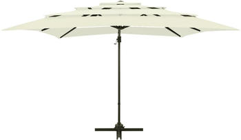 vidaXL Sonnenschirm mit Aluminium-Mast 4-lagig 250x250cm Sandfarben