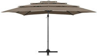 Sonnenschirm Mit Aluminium-mast 4-lagig Taupe 250x250 Cm - Vidaxl