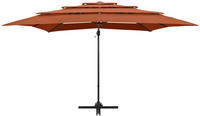 Sonnenschirm Mit Aluminium-mast 4-lagig Terrakotta 250x250 Cm - Vidaxl