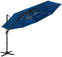 Sonnenschirm Mit Aluminium-mast 4-lagig Azurblau 3x3 M - Vidaxl