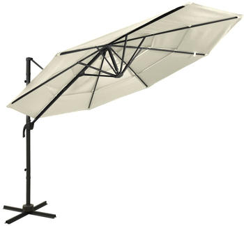 vidaXL Sonnenschirm mit Aluminium-Mast 4-lagig 3x3m Sandfarben
