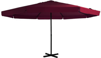 vidaXL Sonnenschirm mit Aluminium-Mast 500cm Bordeauxrot