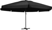 vidaXL Sonnenschirm mit Aluminium-Mast 600 cm Schwarz