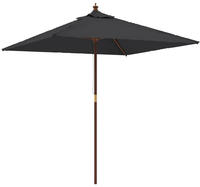 vidaXL Sonnenschirm mit Holzmast Schwarz 198x198x231 cm