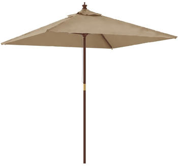 vidaXL Sonnenschirm mit Holzmast 198x198x231cm Taupe
