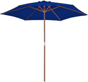 vidaXL Sonnenschirm mit Holzmast 270cm Blau
