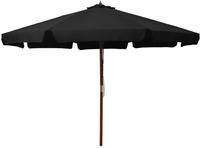 vidaXL Sonnenschirm mit Holzmast 330 cm Schwarz