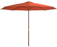 vidaXL Sonnenschirm mit Holzmast 350 cm Terrakotta
