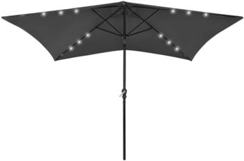 vidaXL Sonnenschirm mit LEDs und Stahl-Mast 2x3m