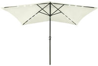vidaXL Sonnenschirm mit LEDs und Stahl-Mast Sandwei&szlig; 2x3 m