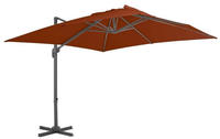 vidaXL Ampelschirm mit Aluminium-Mast 300x300 cm Terrakotta