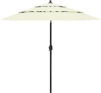 vidaXL Sonnenschirm mit Aluminium-Mast 3-lagig Sandfarbe 2,5 m