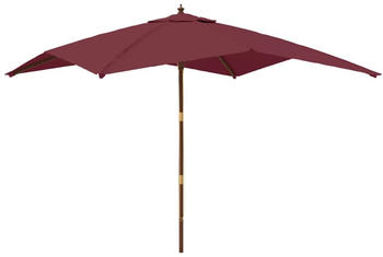 vidaXL Sonnenschirm mit Holzmast 300x300x273cm Bordeauxrot